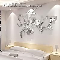 Vista 2 de 2 juegos de calcomanías de espejo de bricolaje removibles adhesivas para pared, calcomanías de pared de espejo acrílico 3D, calcomanías de pared