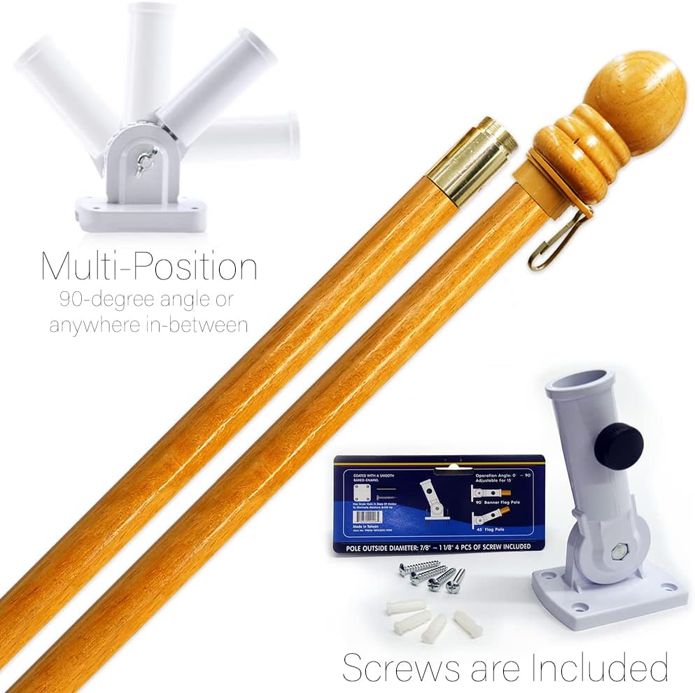 Texas Flag Pole Kit for Independence Day Decoration Flagpole Bracket American Banner Mexican Decor Memorial Lone Star Poster Home Canva Applique Patriotic State Tapestry Bandera USA Texan Pride Gifts - Image 5