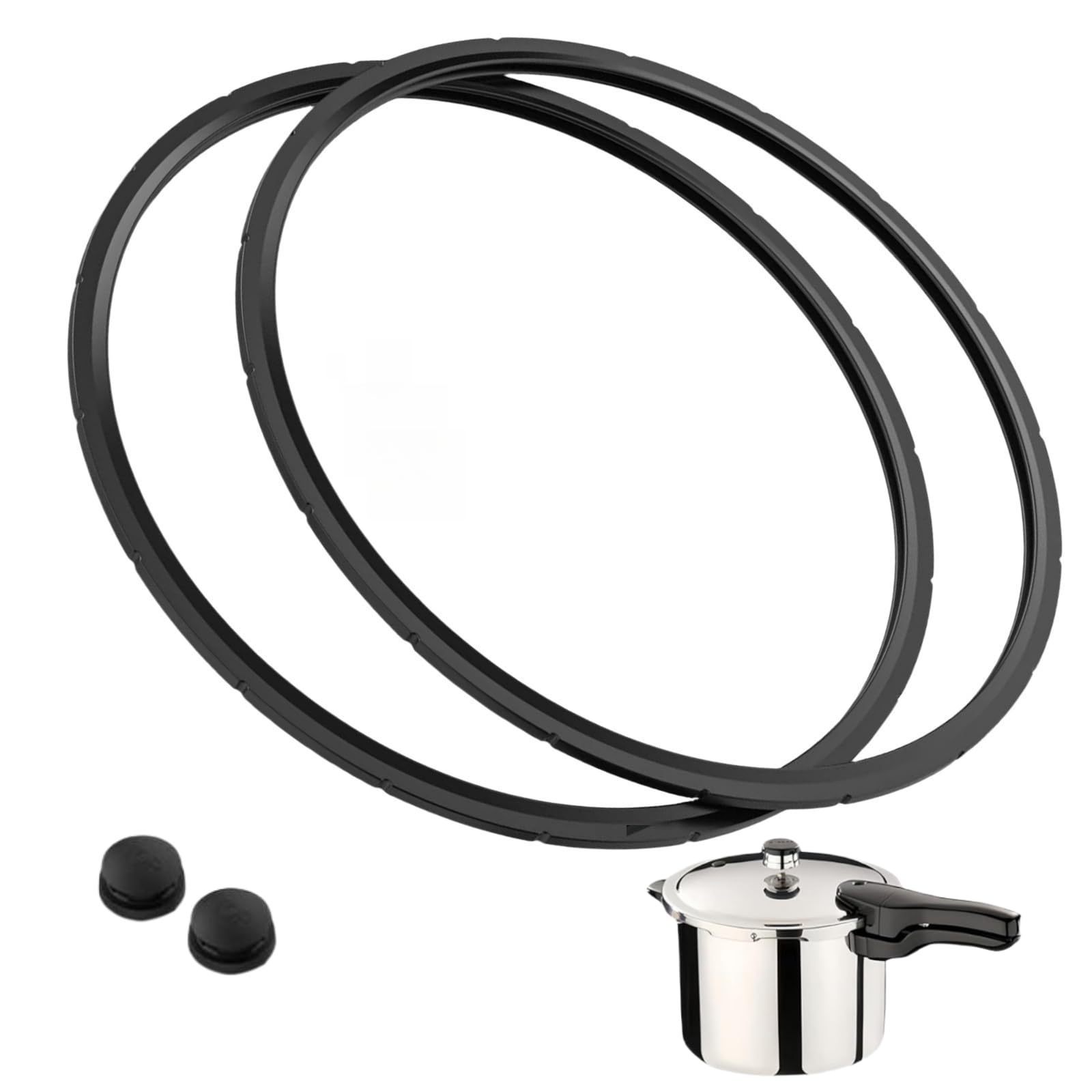 09924 Pressure Canner Sealing Ring with Overpressure Plug（ 2 Pack） Suitable For Presto 0128206 0128202 0128204 0128203 0128303 0126306 6 & 8 Quart Pressure Cooker