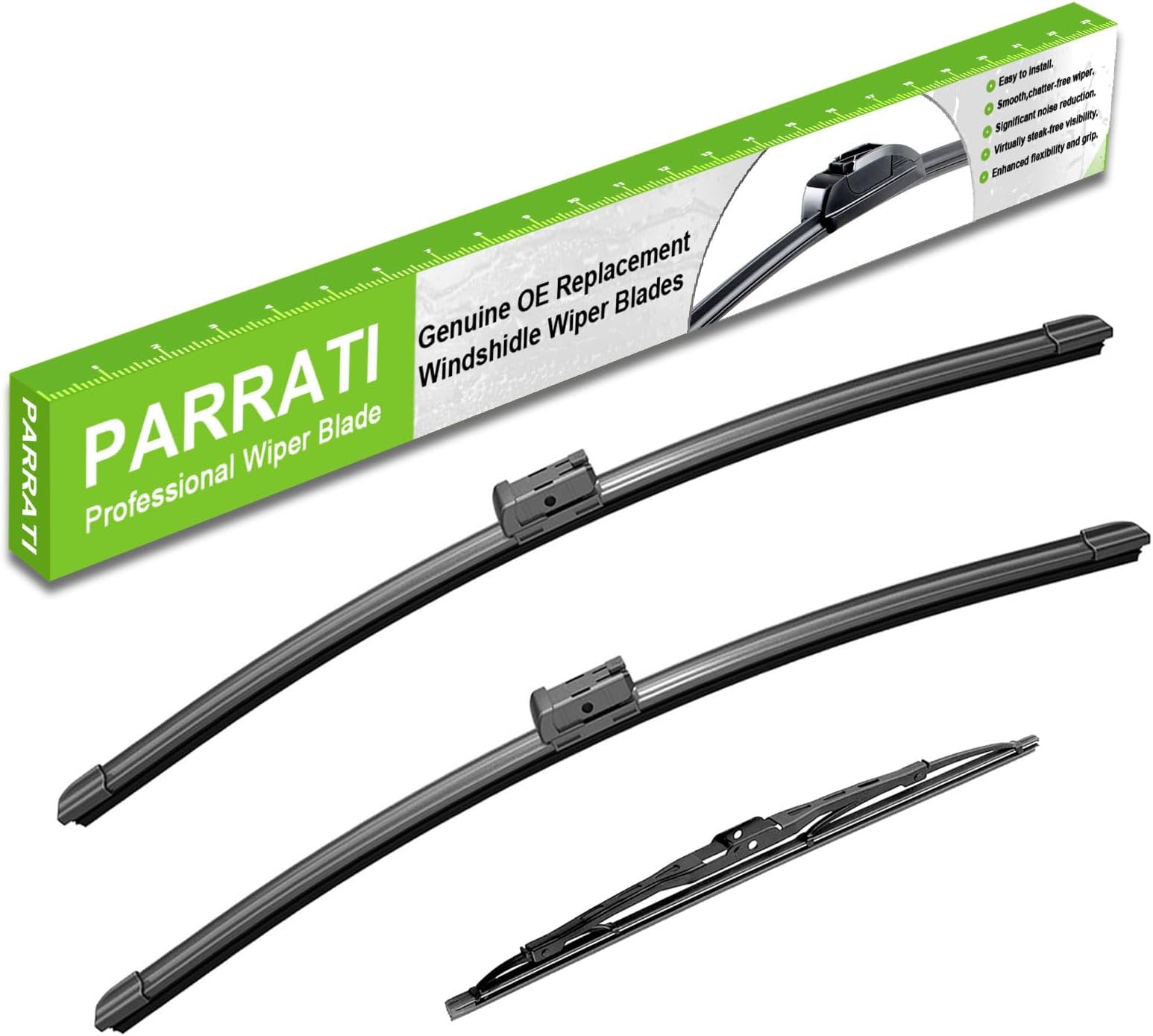 PARRATI® Windshield Wipers for Chevrolet Traverse 2009-2017,24"+21" Front and 13" Rear,OEM Replacement Wiper Blades,Quiet & Streak-Free(Set of 3)