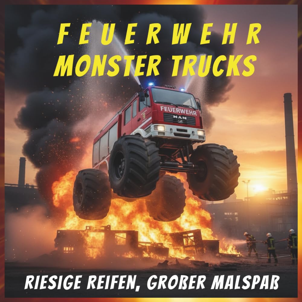 Feuerwehr Monster Trucks - ausmalen, staunen, träumen: Riesige Reifen, großer Malspaß