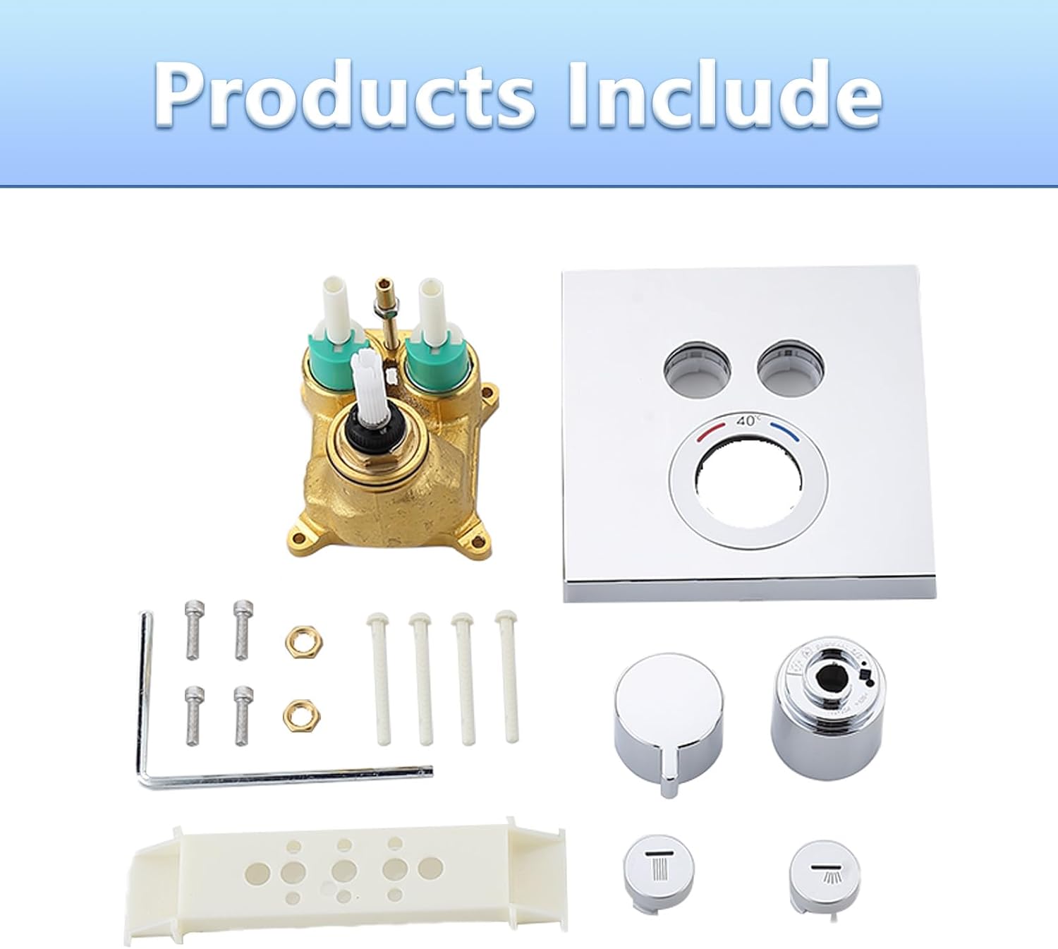 Compatible with hansgrohe ShowerSelect Modern Thermostatic Shower Valve Trim with Temperature Control and Diverter in Chrome, 15763001