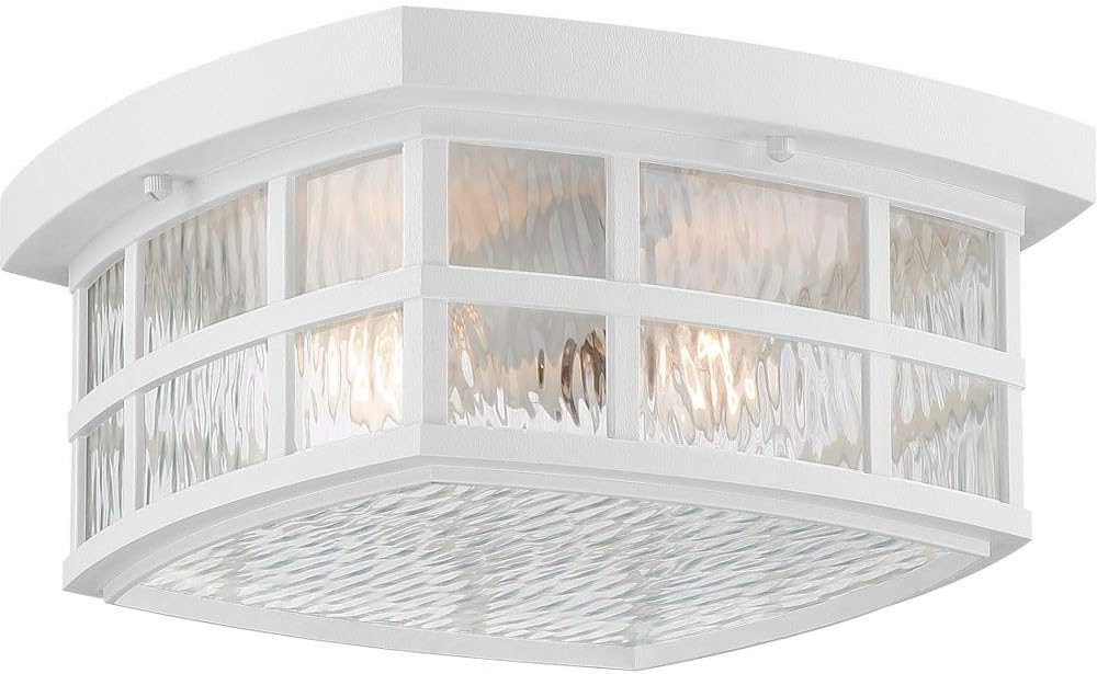 Quoizel SNN1612PN Stonington Outdoor Flush Mount Ceiling Lighting, 2-Light, 120 Watts, Palladian Bronze (6" H x 12" W) - - 