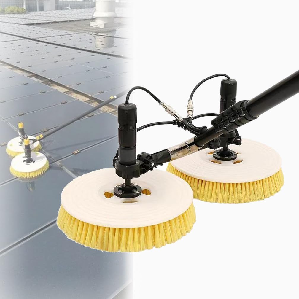 Machine de Nettoyage de Panneaux solaires photovoltaïques, Outils de Nettoyage de Panneaux solaires multifonctionnels, tête de Brosse Double rotative de 65 cm