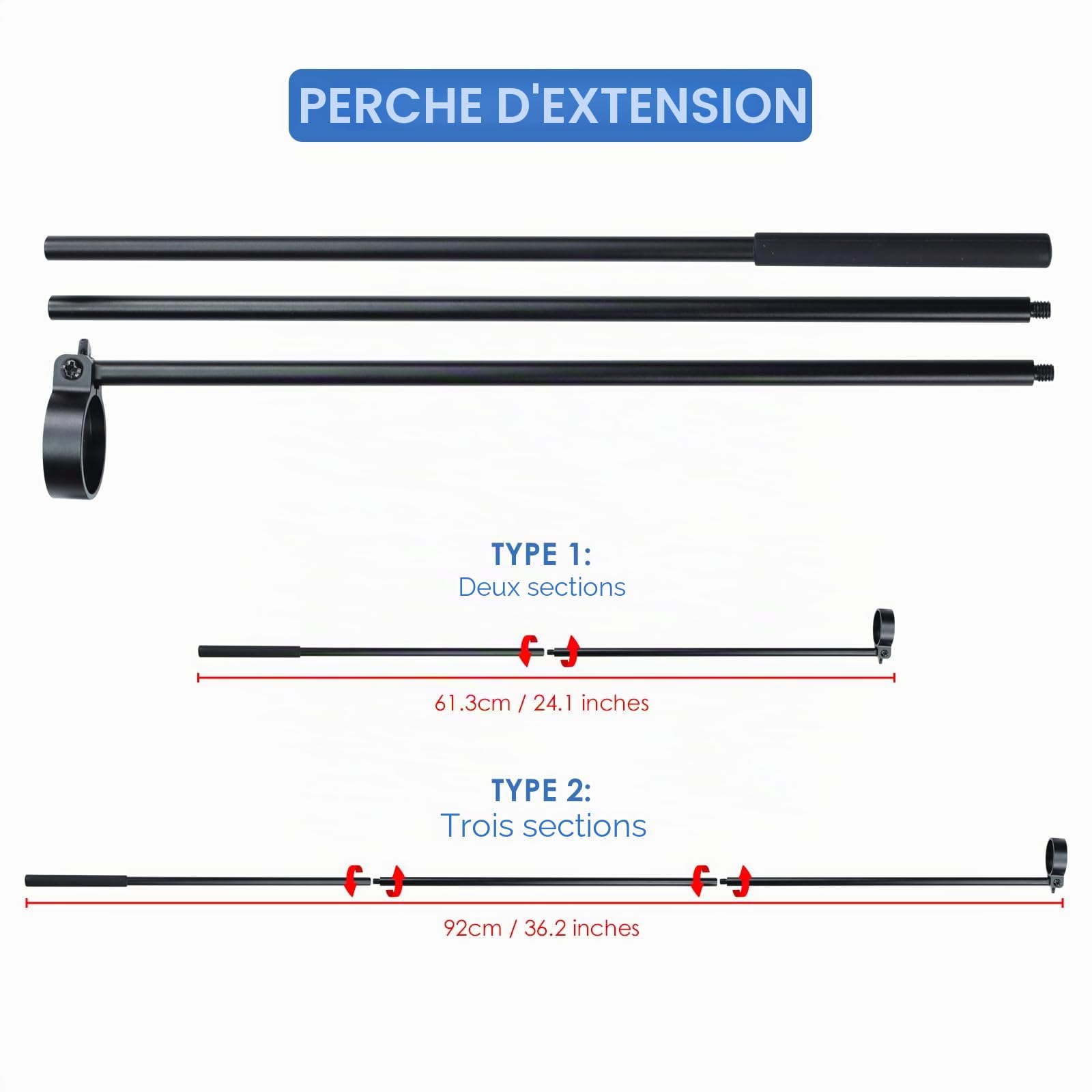 Compteur PAR quantique, compteur PAR étanche pour plantes d'aquarium récifales IP68 Capteur quantique Compteur PPFD à spectre complet Enregistreur de données, poteau télescopique solide inclus