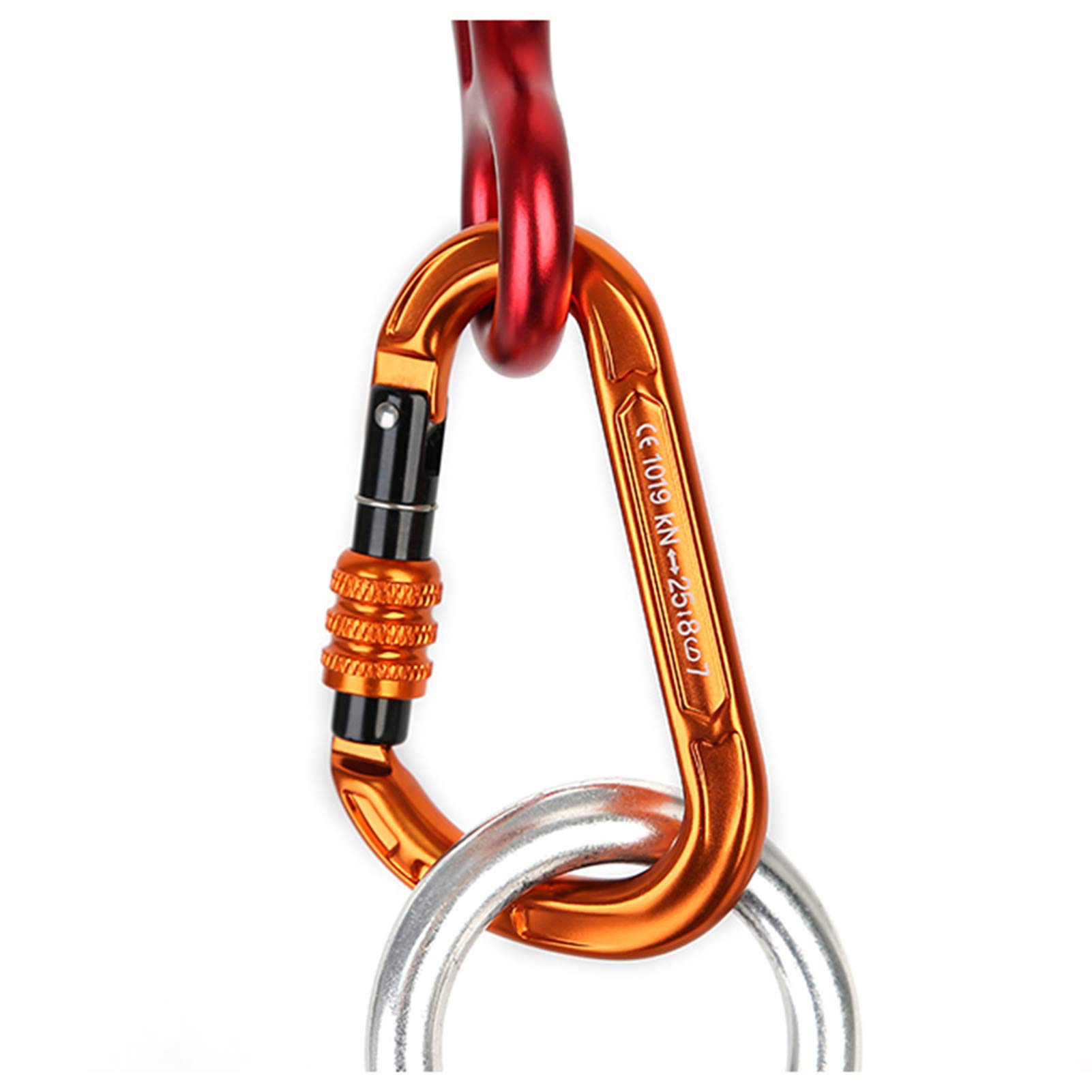 Moschettone professionale per arrampicata su roccia, moschettone con chiusura a vite, moschettoni a forma di D 25KN per arrampicata su roccia, esterno, amache, campeggio, escursionismo, cane