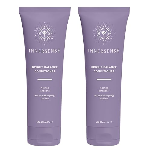 INNERSENSE Organic Beauty - Acondicionador tonificante morado natural Bright Balance | Tonificante, hidratante, para cabello aclarado o gris,