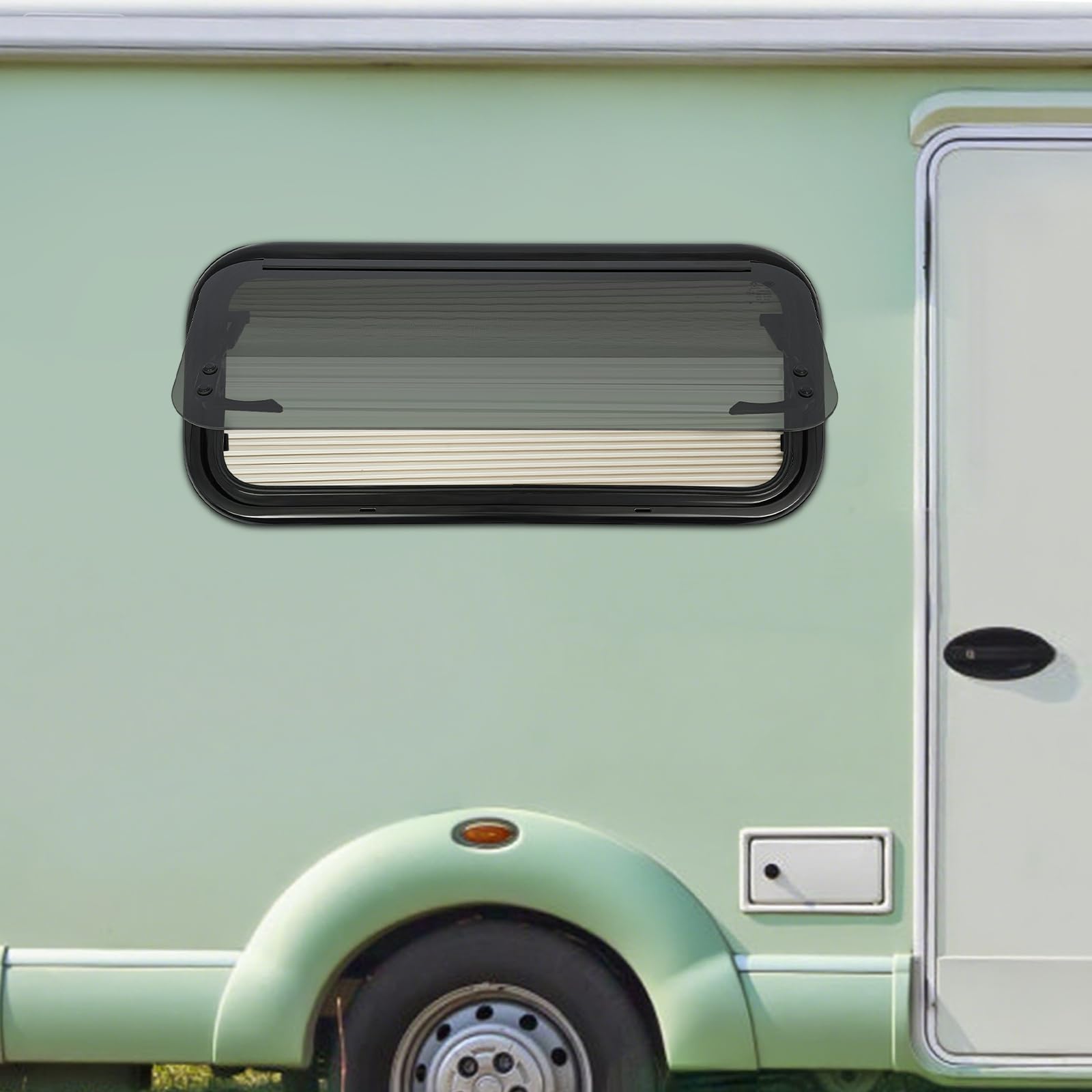 Wohnmobilfenster, Caravan Fenster,700x300mm 85° Ausstellfenster Mit Fliegengitter Und Rollo, 18% Lichtdurchlässigkeit Für Caravan Kastenwagen Und Wohnwagen Einbau