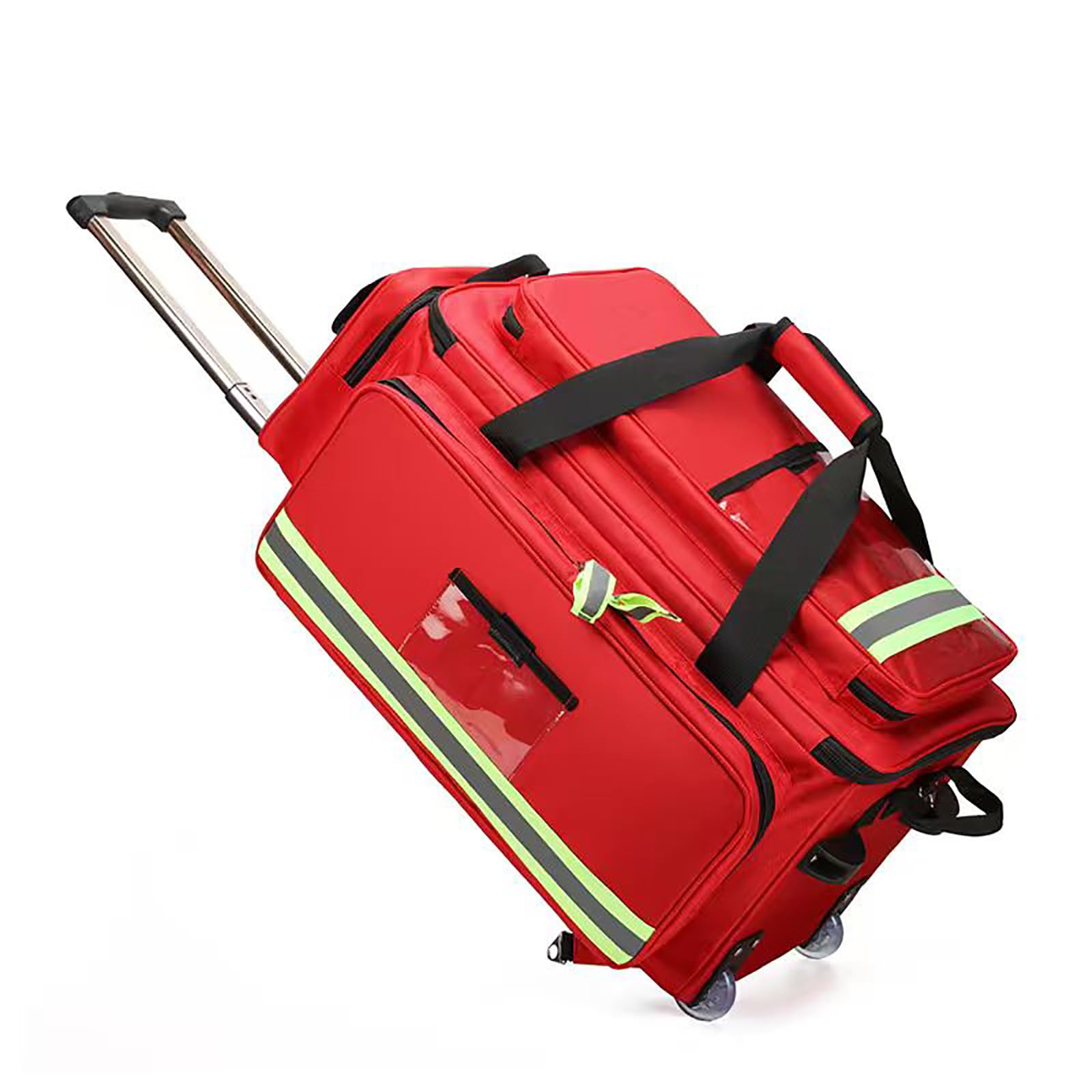 COYEUX Botiquín De Primeros Auxilios con Ruedas De Gran Capacidad, Bolso Médico Oxford 1800D con Compartimentos Personalizables Y Tiras Reflectantes para Uso Doméstico, Clínico Y De Emergencia