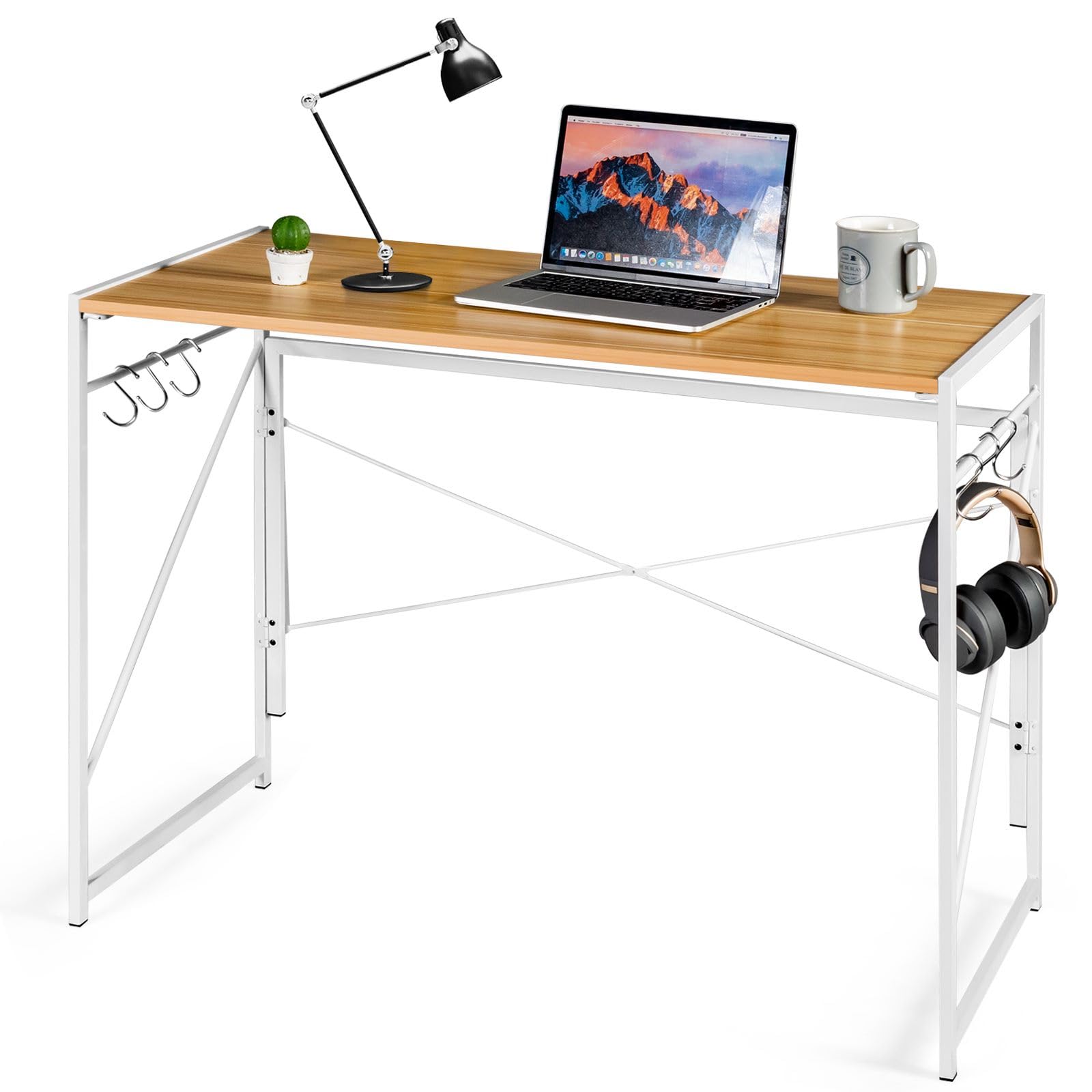 Buy CASART Folding Computer Desk, 100×50cm Compact Writing Study Table