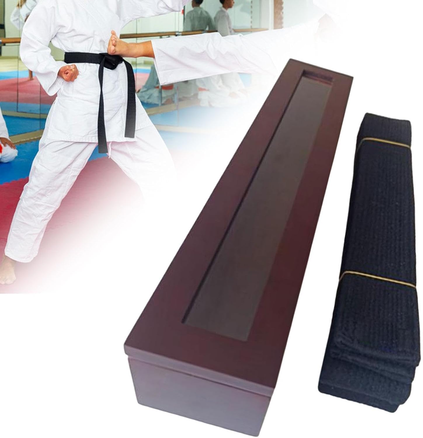 Karate Belt Display Box Taekwondo Belt Display Adults Martial Arts Belt Display Organizer for Taekwondo Judo MMA Karate(Belt 260cm)