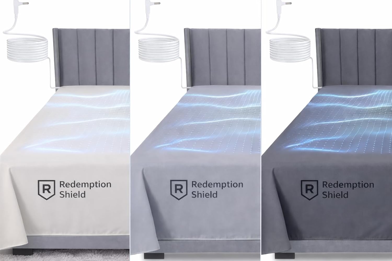 Redemption Shield-10% Silver 90% Combed Cotton Flat Grounding Bed Sheet | Grounding Sheets for Earthing (Light Gray, Full)