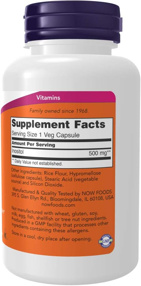 NOW Foods Inositol, 100 Capsules / 500mg