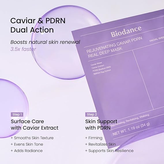 BIODANCE Caviar PDRN & Bio Collagen Duo Real Deep Overnight Gel Mask for Plumping Hydration, Firming for Glass Skin, Korean Skin Care, Skin Care Set