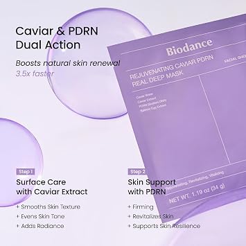 BIODANCE Caviar PDRN & Bio Collagen Duo Real Deep Overnight Gel Mask for Plumping Hydration, Firming for Glass Skin, Korean Skin Care, Skin Care Set
