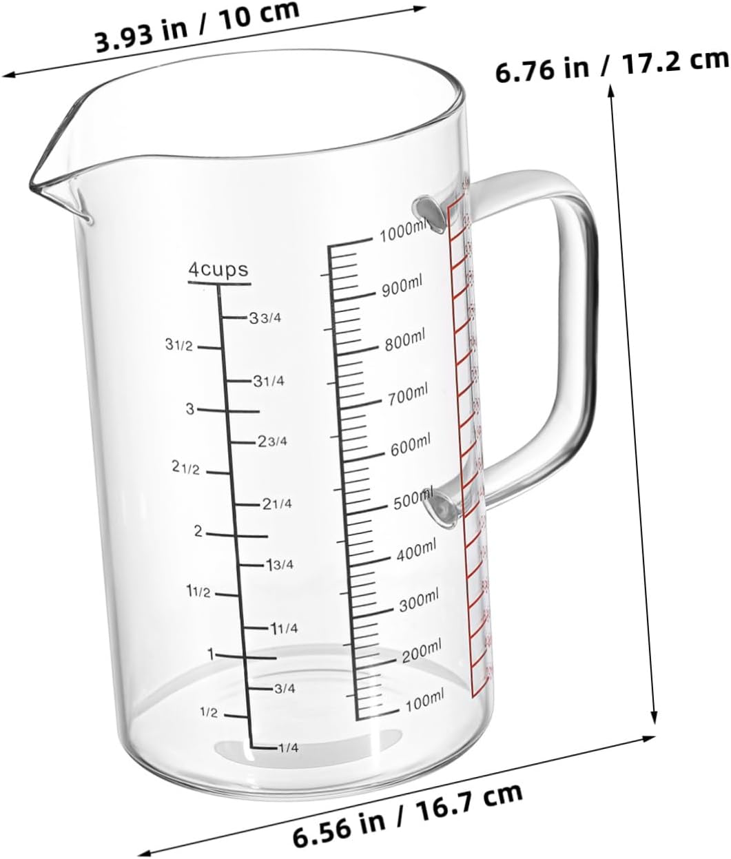 Ciieeo Glass Measuring Cup Borosilicate Kitchen Tool with Multiple Scales for Cooking Baking and Making for Accurate Liquid Measurement