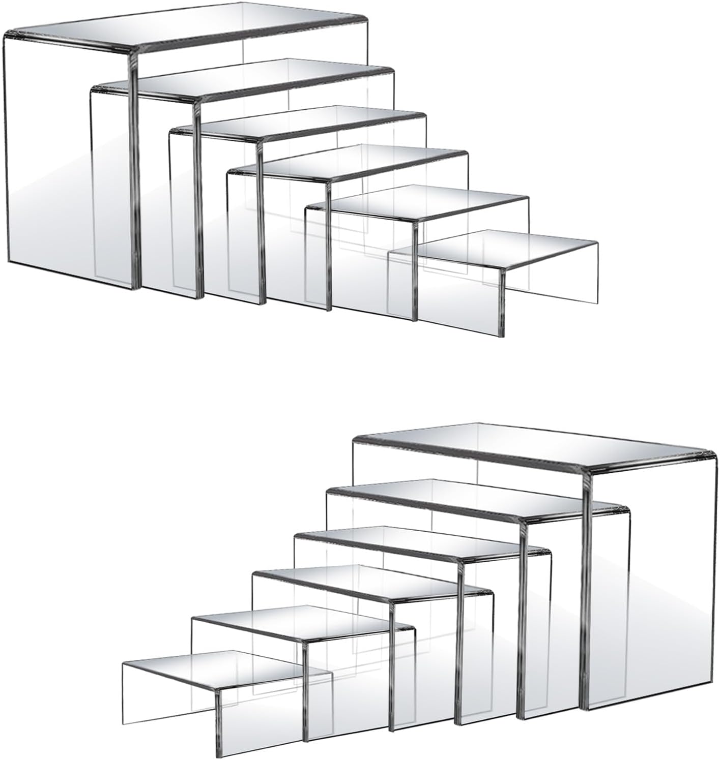 Amazon.com: Pwbarwq 12 Pcs Acrylic Display Risers, 2 Sets Small Size ...