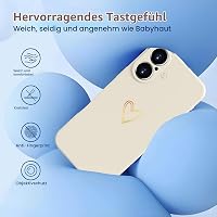 Silikónový kryt na iPhone 16 Mitetabo pre dievčatá – so zlatým motívom srdca, tenký, nárazuvzdorný, ochranný kryt proti poškriabaniu na iPhone 16 6,1", béžový 6