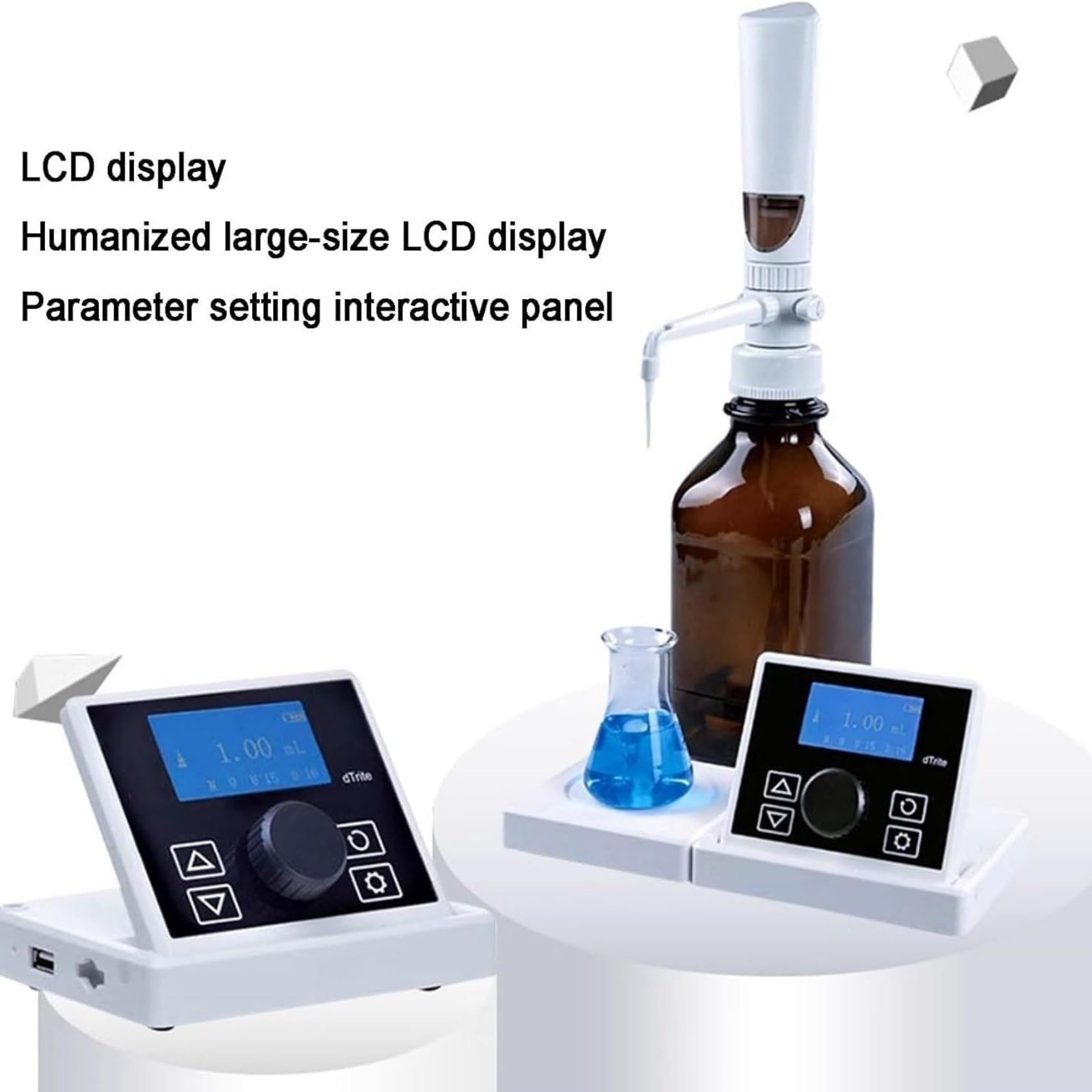 Elektronischer Labor-Flaschenaufsatz-Titrator, Polypropylen-Flaschenaufsatz-BüRette Mit Lcd-Display, 0,01–99 Ml Kontinuierliche Pipettierung, Elektronisches Labor-ReagenziendosiergeräT FüR Den