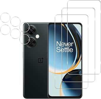[3+3 Pack] Screen Protector and Camera Lens Protector for OnePlus Nord N30 5G, HD Anti-Scratch Anti-Fingerprint Tempered Glass Screen Protector, for OnePlus Nord N30 5G