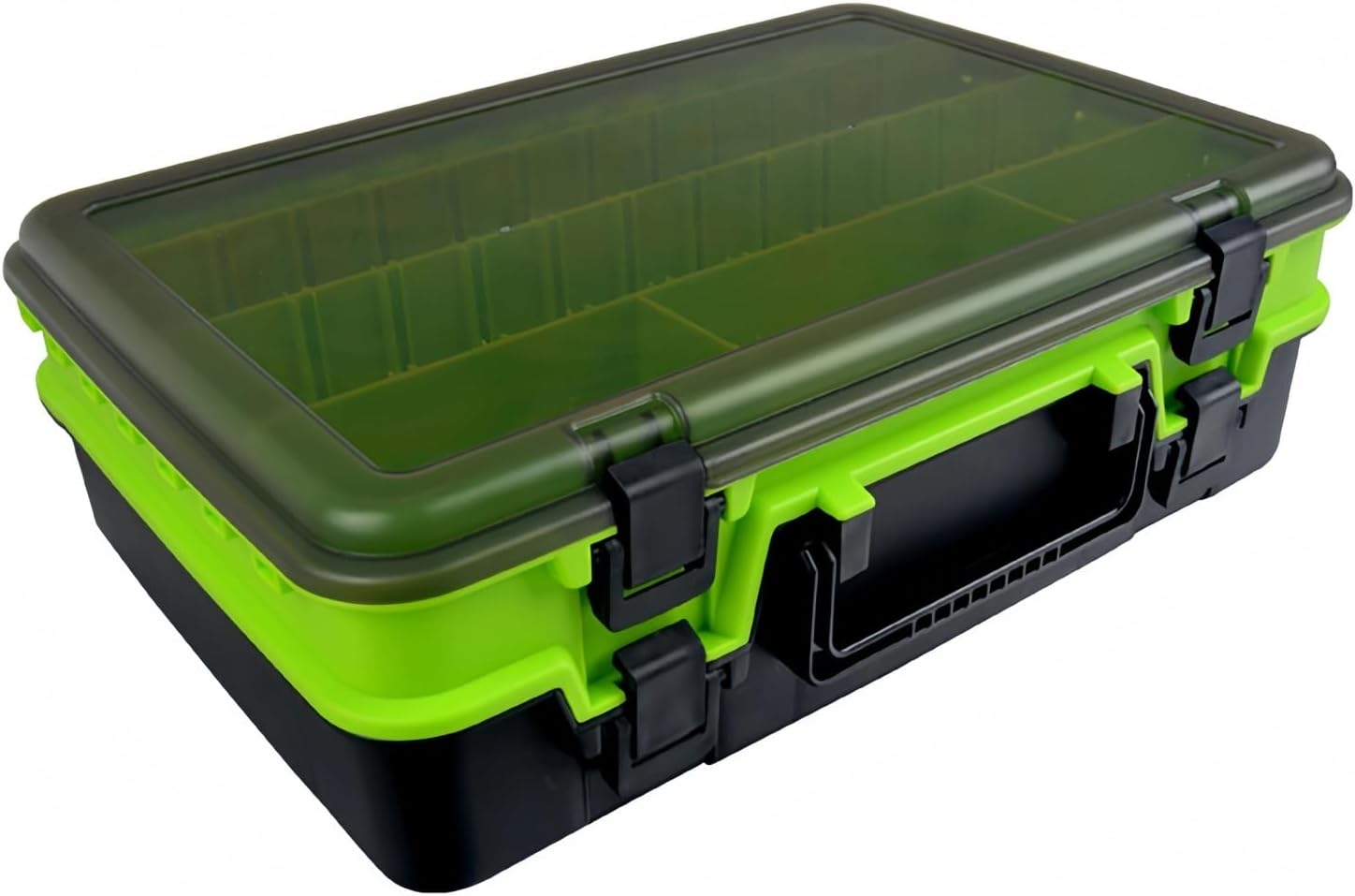 Double Layer Fishing Tackle Boxes Portable Accessories Tool Storage Box(Green)