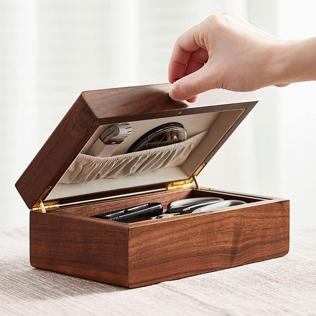 JSEIAJB Wooden Needlework Box Household Portable Multi-Function Set Hand Sewing Hook Tool