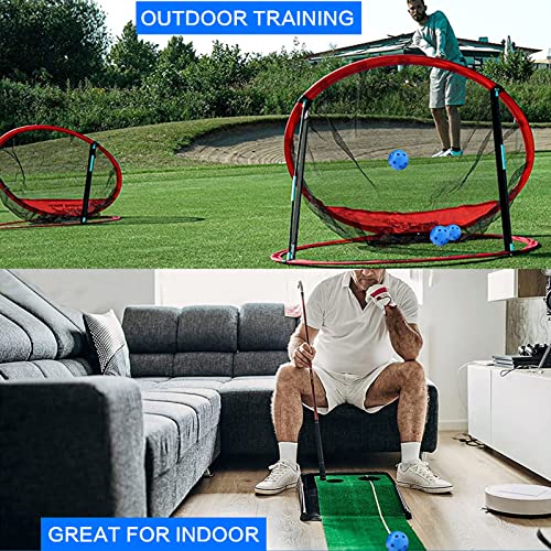 Finger Ten Golf Practice Balls Plastic Colored Value 12/24/36 Pack, Limited Flight Sports Training Ball For Men Women, Indoor Outdoor Driving Range Backyard Use (Blue, 12 Pack) #TOP4