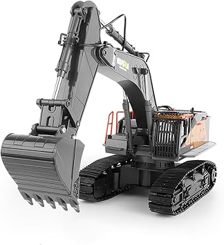 114 Radio-Controlled Excavator, Alloy Reinforced Version, 2.4 GHz Wireless, Equipped with LED Light, Miniature Power Shovel, Alloy Bucket, 360/680  Swiveling, 22CH Power Shovel, Approx. 164.4 ft 50