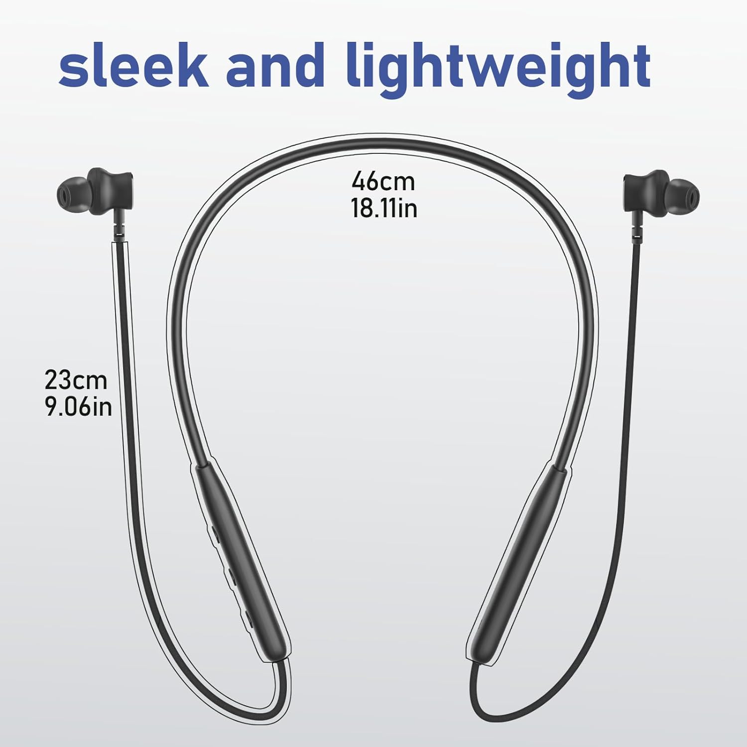 Neckband Earbuds Bluetooth with Stereo Sound,Headphones Wireless with 60 Hours Playtime,Wireless Headphones,Ear Buds Wireless Bluetooth Earbuds (Black3) - Image 3