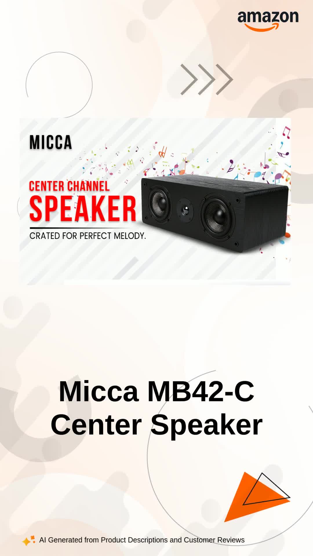 micca MB42-C Center Channel Speaker for Home Theater, Surround