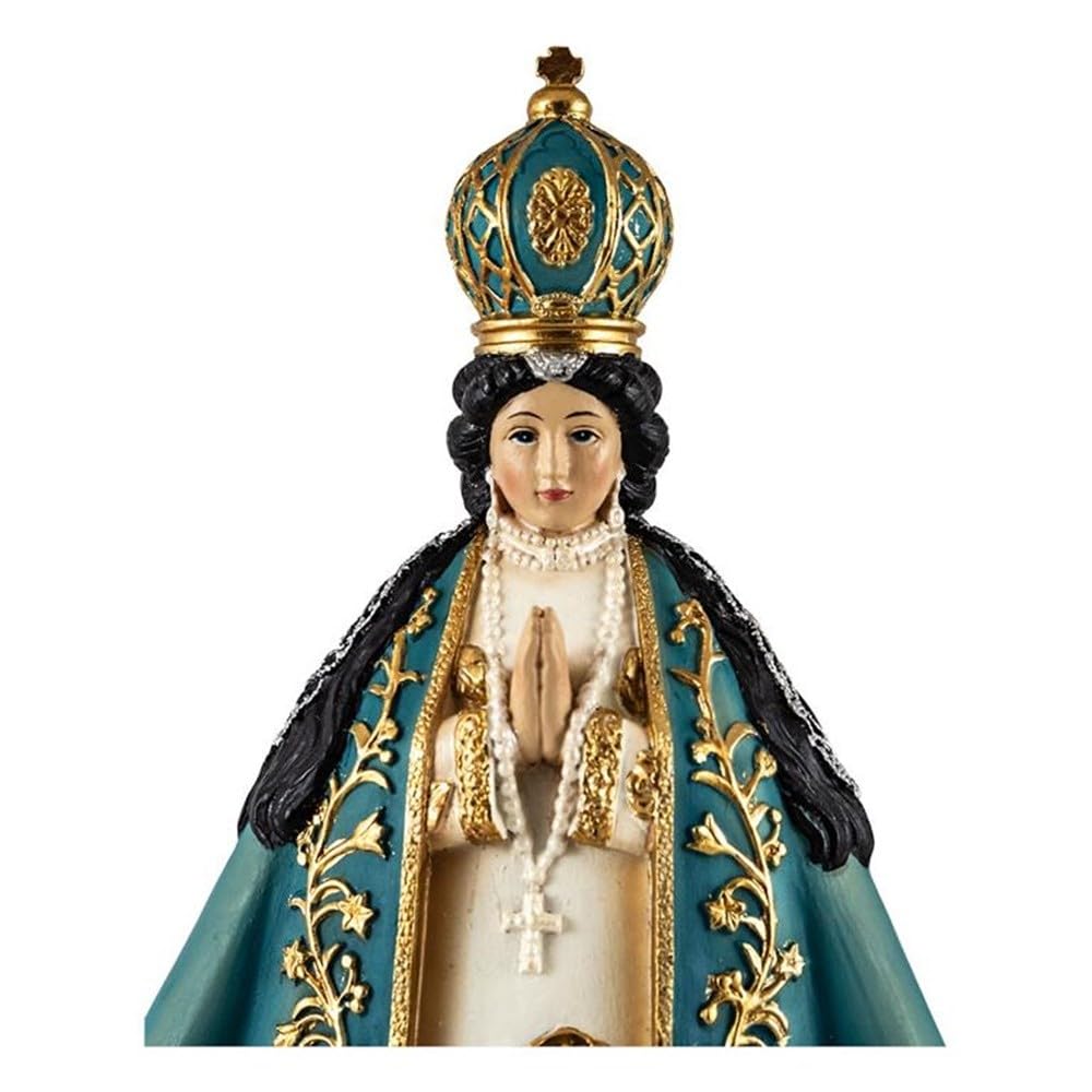 Virgen San Juan de los Lagos Figura 30 cm. Escultura México Resina peana Media Luna