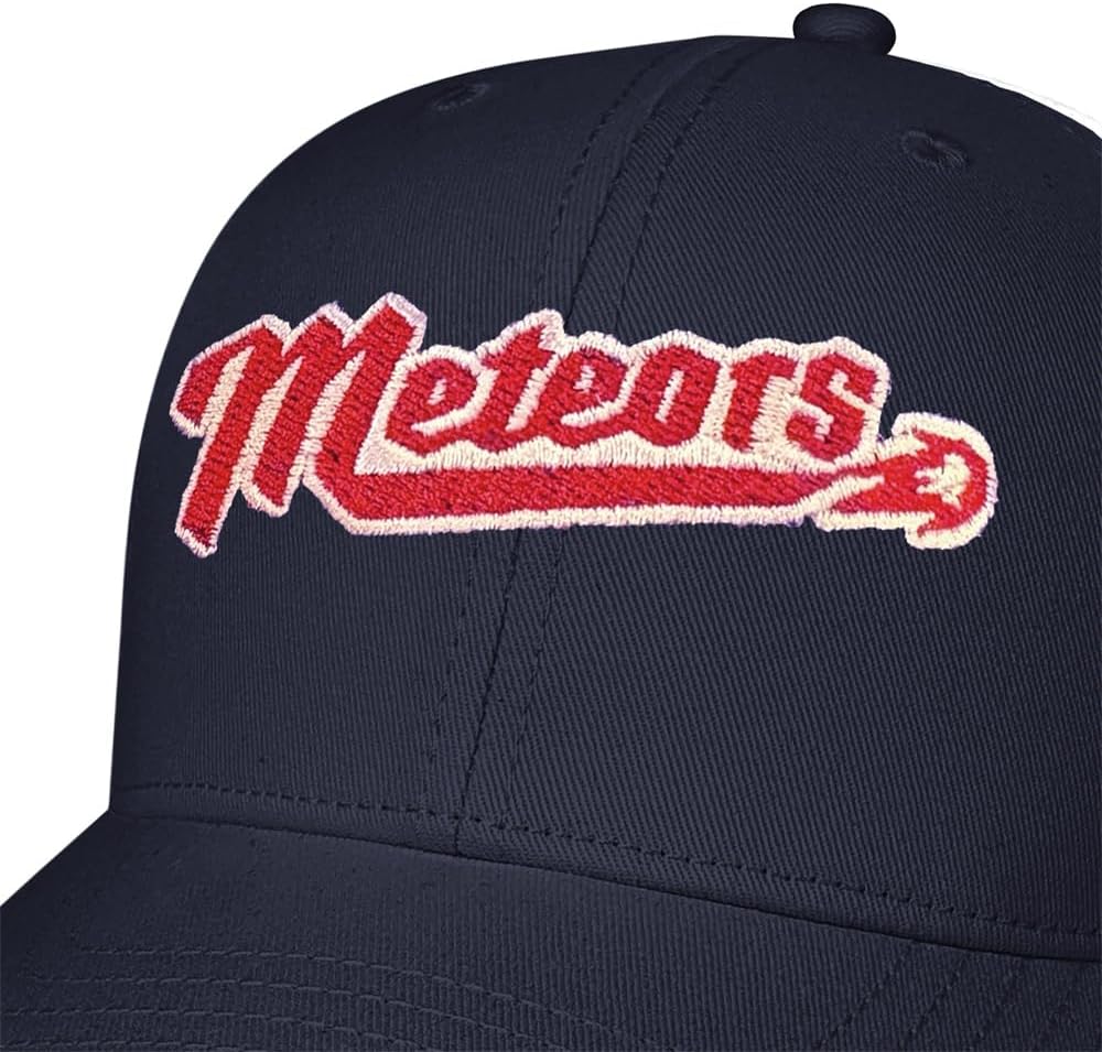 Popfunk Metropolis Meteors Simple Logo Official Pop Culture Adjustable Snapback Cotton Twill Trucker Hat - Unisex for Men and Women, Navy