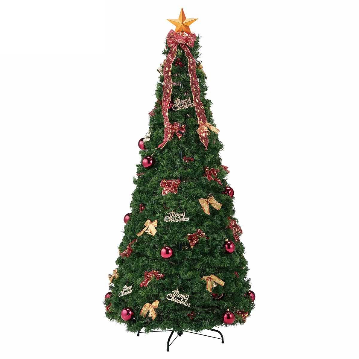 Amazon | ポップアップクリスマスツリー レッド H145×W70cm