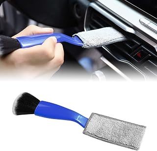 Soft Car Detailing Brush,Double Head Brush for Car Clean,Car Detailing Brushes Exterior,Double Ended Portable Cleaning Brush Mini Hand Held Magic Brush Duster for House, Car, Office (Blue)