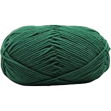 Crochet Yarn, 4Ply Milk Cotton Yarn for Crocheting and Knitting, Ultra Soft Knitting Wool Yarn for Weave Craft Crochet Dark Green