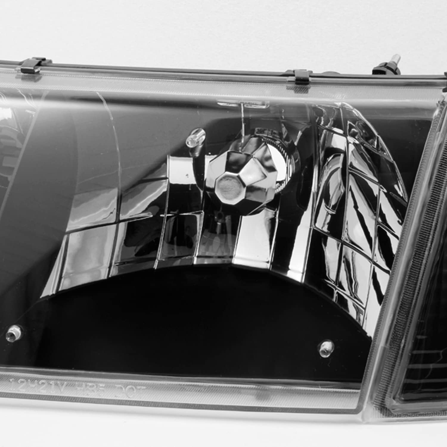 AKKON - For Ford Crown Victoria Black Replacement Headlights W/Corner Lamps 4pc Left + Right Pair Set