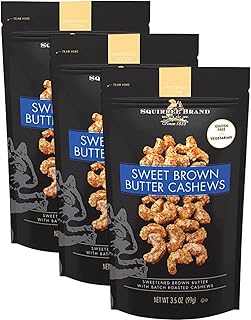 Squirrel Brand Sweet Brown Butter Cashews 3.5oz (3 bags)
