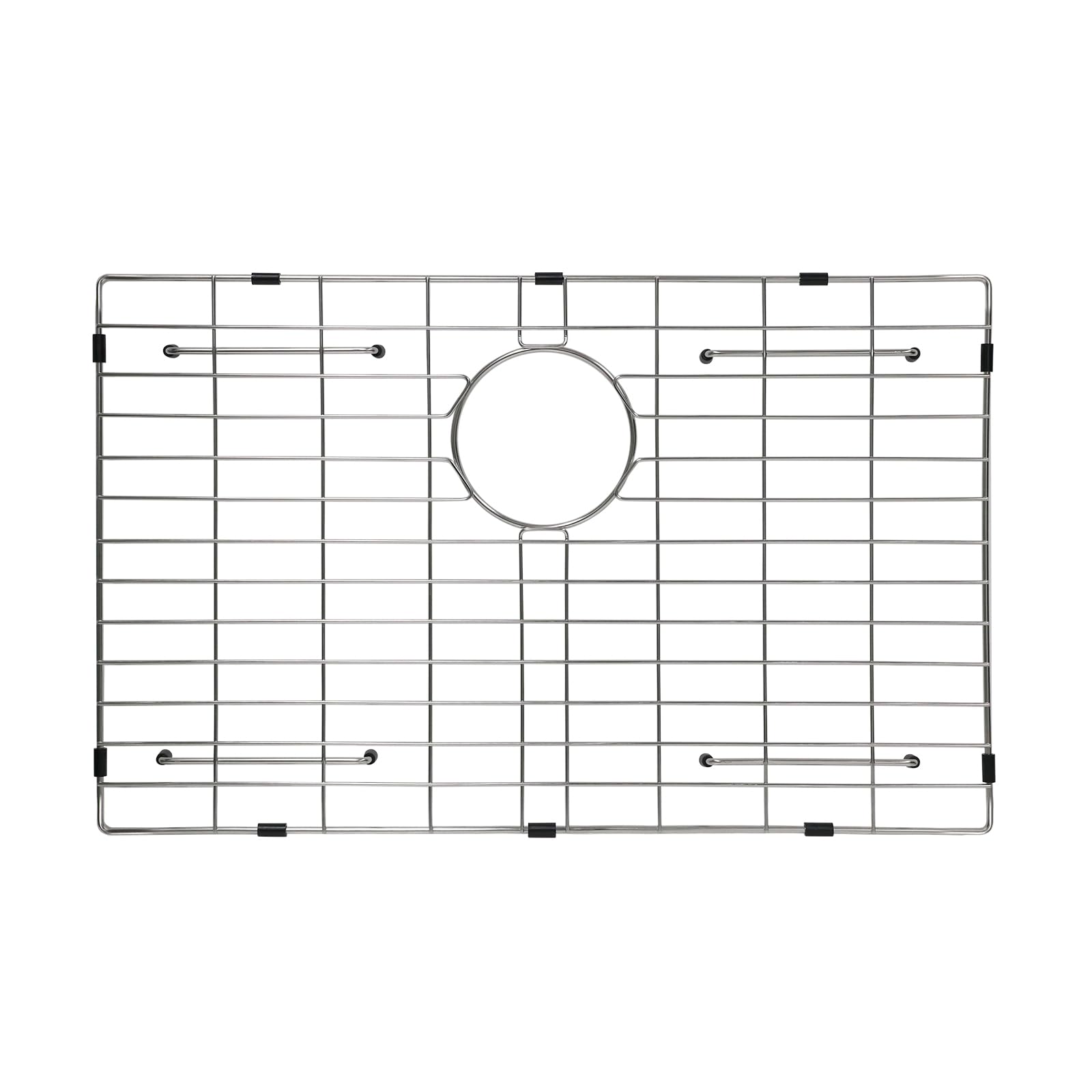 Sanycasa Griglia per lavello da cucina in acciaio inox, 60 x 48 cm, protezione per lavello a vasca singola, scarico posteriore con raggio angolare da 3/8", resistente griglia per lavello e scolapiatti