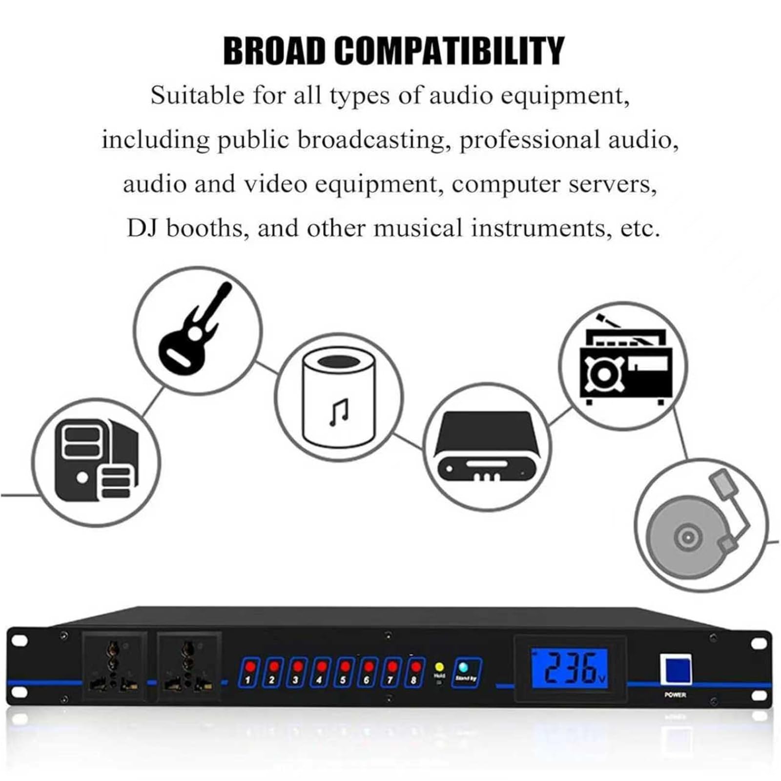 Domowy Korektor Audio, Stereofoniczny Korektor, 8-drożne Wyjście Mocy, Przełącznik Czasu Do przodu I Do tyłu, Wyświetlanie Poziomu Częstotliwości W Czasie Rzeczywistym