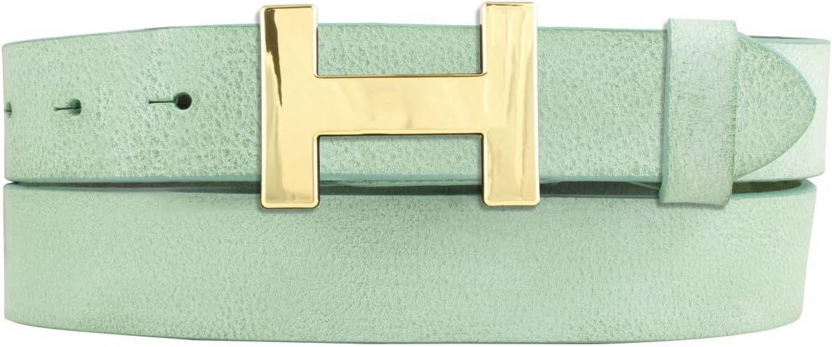 Damesriem HERMINE van zacht volnerf rundleer vintage look 3 cm | Leren riem voor dames 30mm | Smalle leren riem vintage voor dames 30mm | Glanzend goud | Fuchsia 80cm
