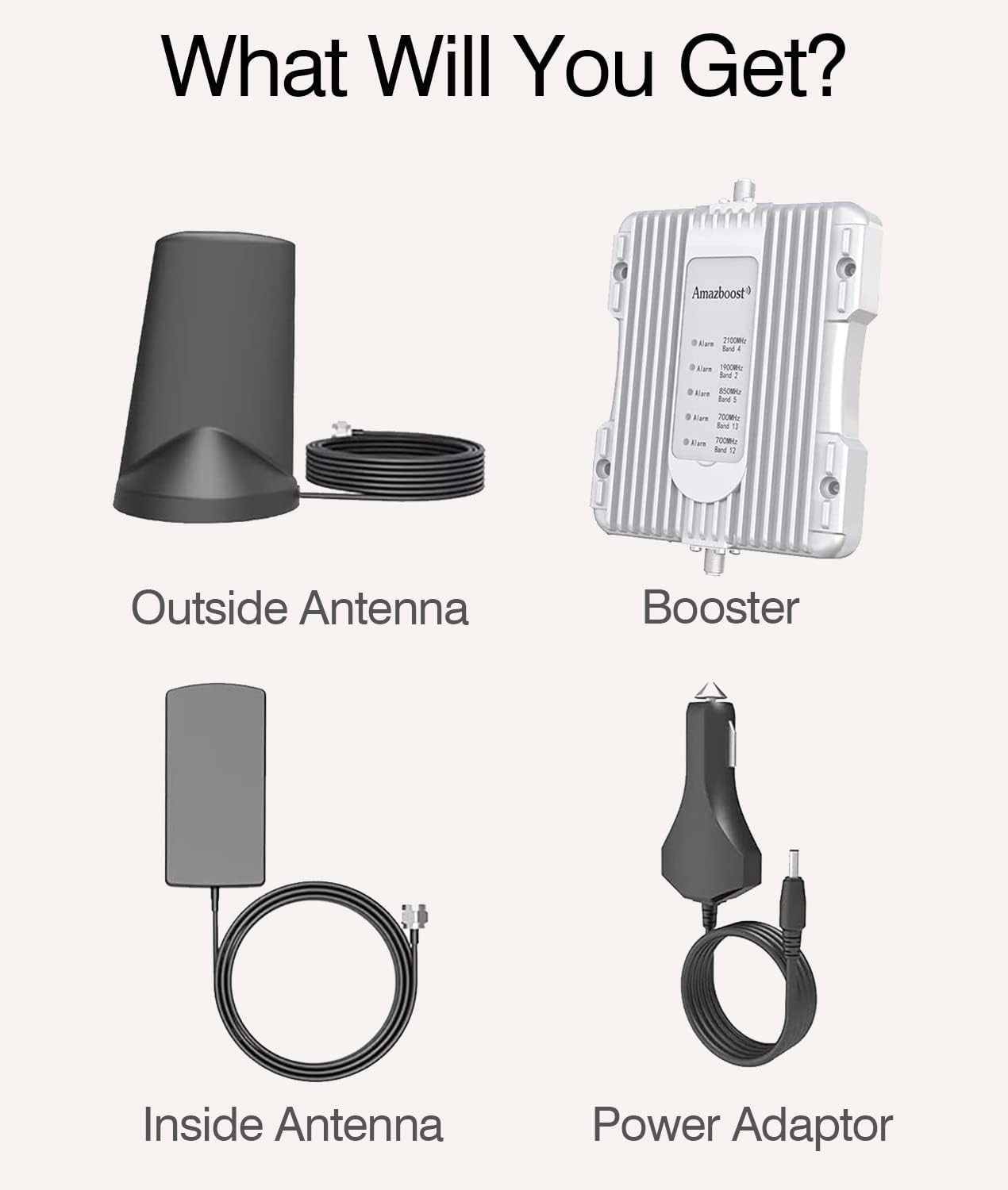 amazboost cell phone booster for cartruckrv suv or bus support 5 bands cell phone signal boosters compatible with all u s networks carriers ve