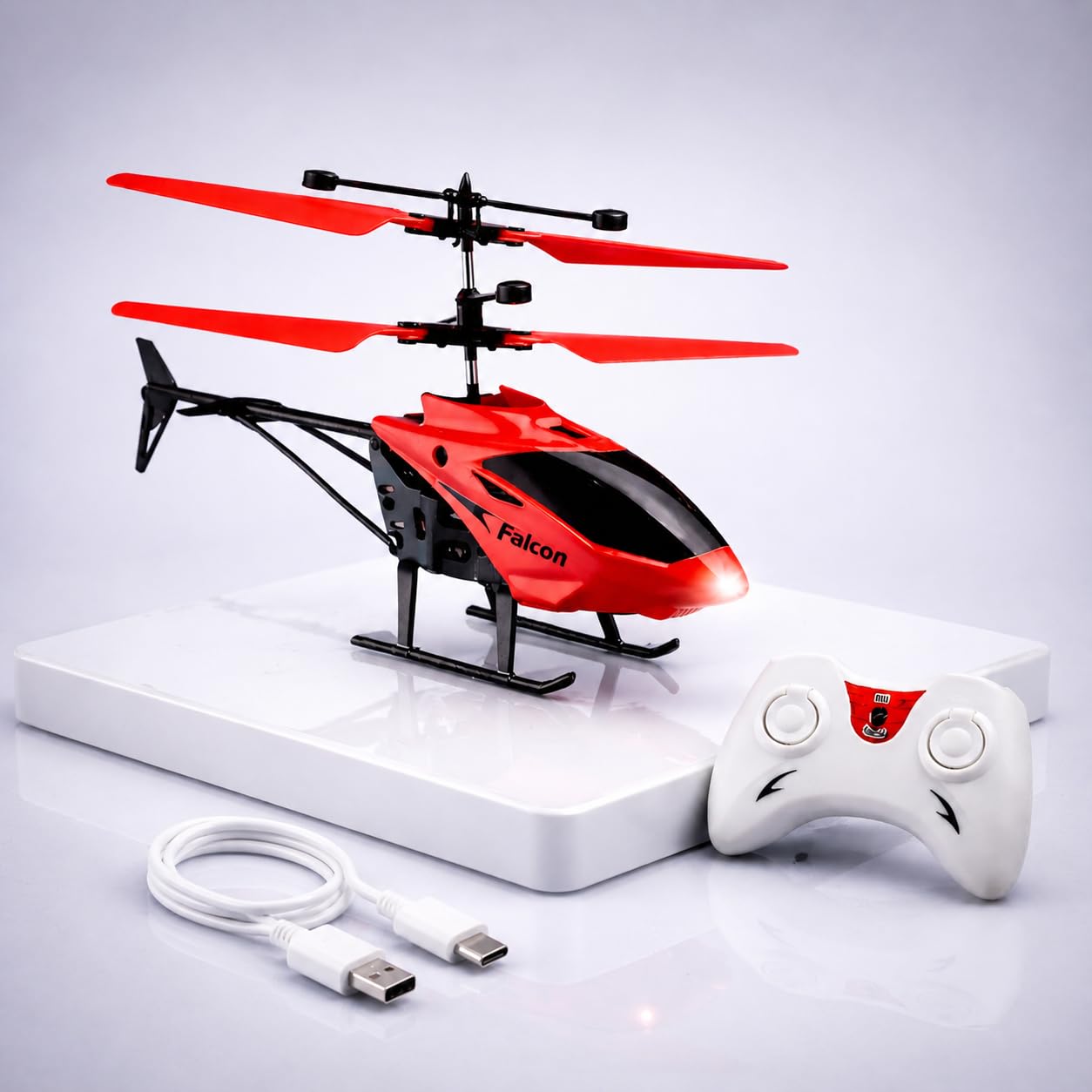 RC Helicopter with Hand Gravity Sensor, Flying Remote Control Helicopter Toy, Charging Helicopter with 3D Light & Safety Sensor for Kids Age 4+ Years I Pack of 1 (Red)-image-38