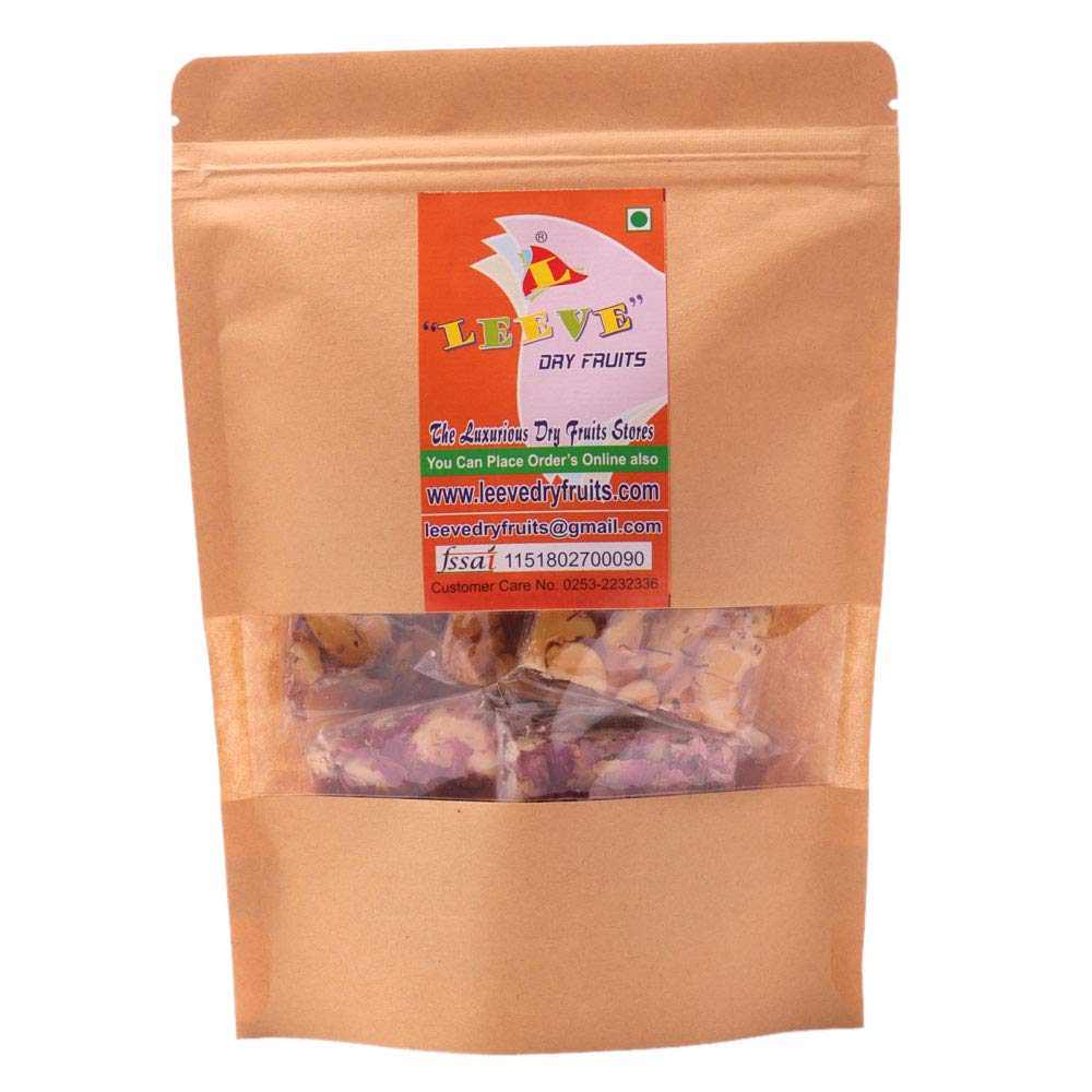 LEEVE DRY FRUITS Fresh Mix Dryfruit Rose Petal & Cashew Nut Cobo Nutritius Chikkis Bar Kaju Badam Pista 200 gmas