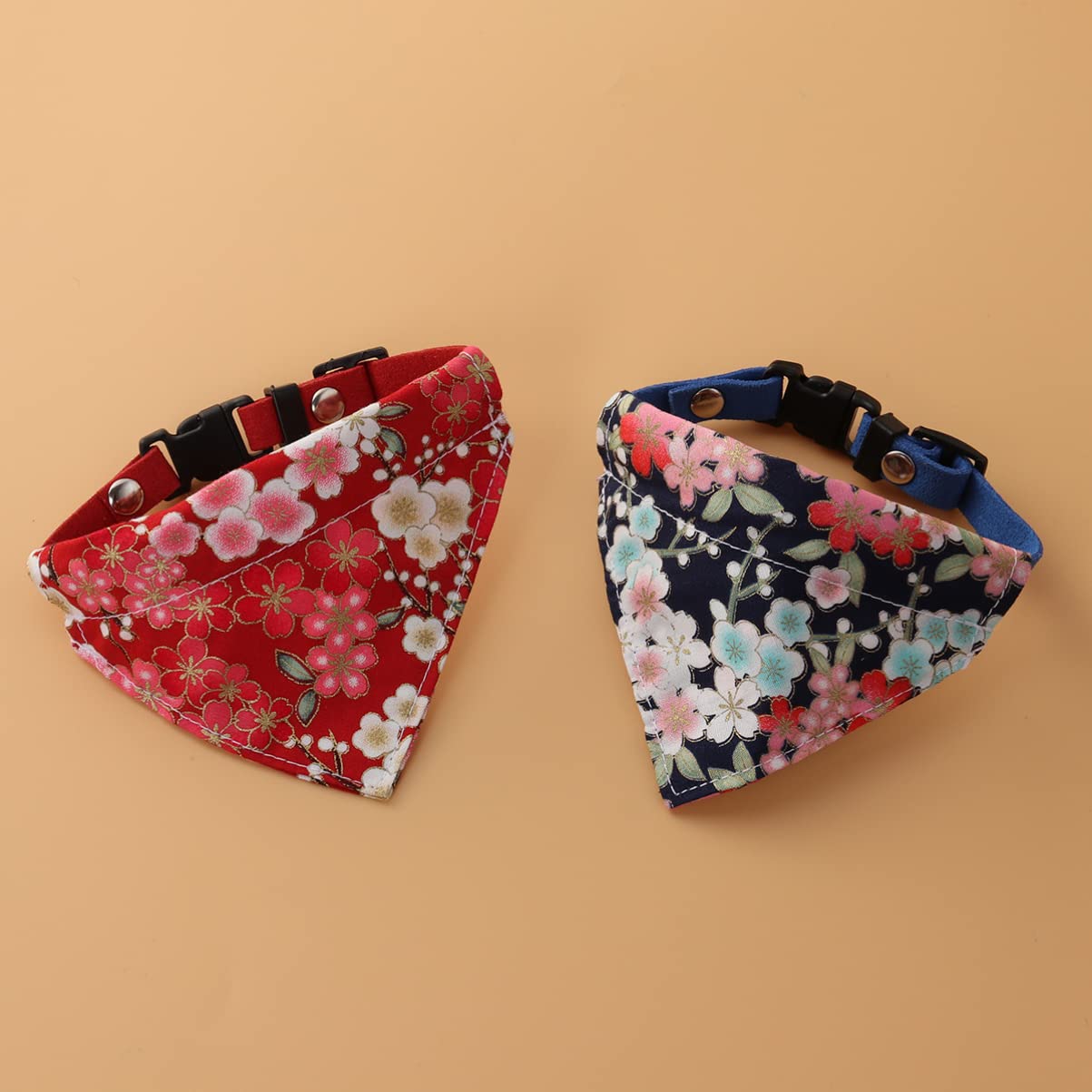 POPETPOP 6pièces Collier Bandana pour Chien Ajustable avec Motif Floral Triangulaire