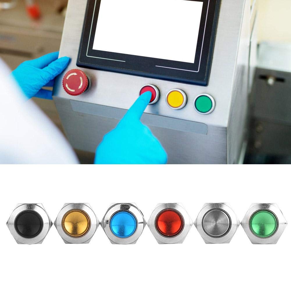 Kit 6 Pulsanti Metallici 12mm IP67 Impermeabili – Rosso, Verde, Blu, Nero, Giallo, Metallizzato - 3