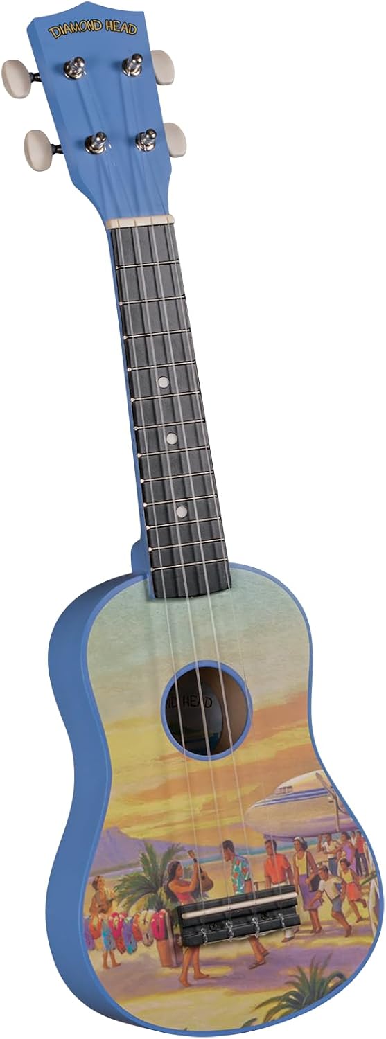 Diamond Head DU-133 Vintage Series Soprano Ukulele - Vintage Hawaii,Blue