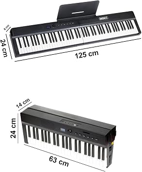 Midex PLX-120BK High Quality Folding Portable Digital Piano