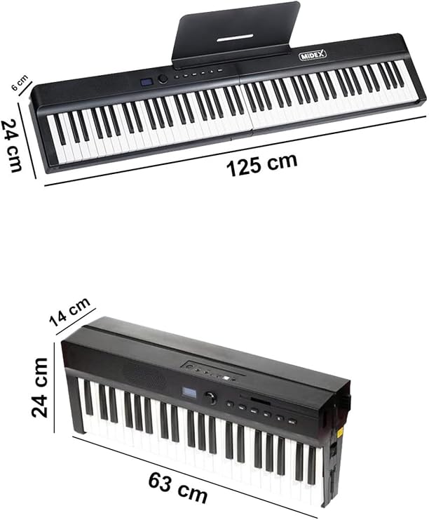 Midex PLX-120BK High Quality Folding Portable Digital Piano