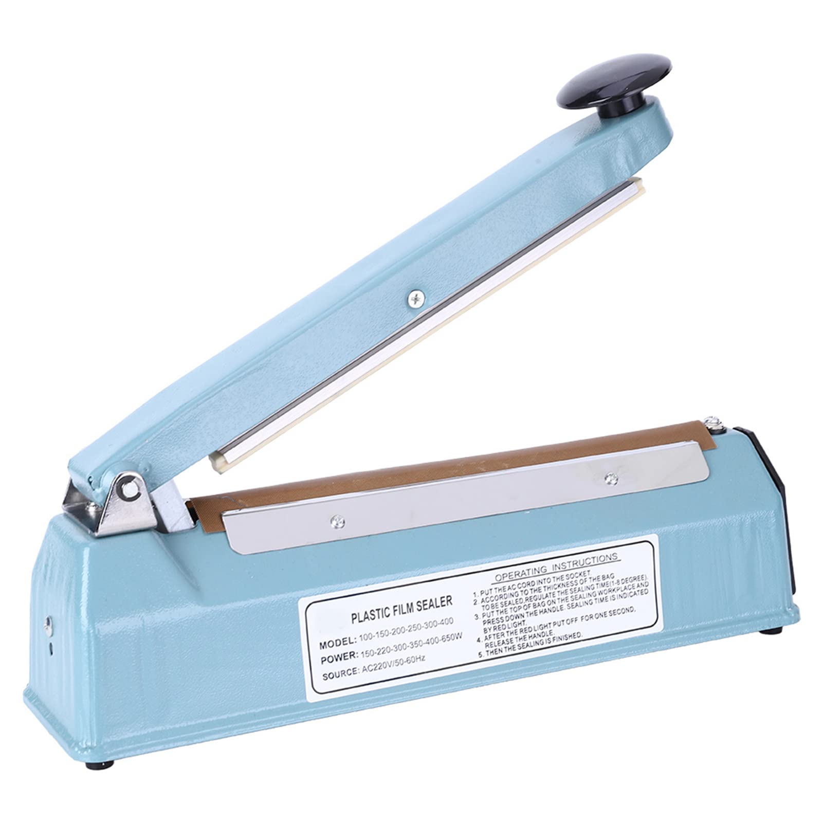 YWBL-WH Sigillatore per Sacchetti Termosaldatore Manuale a Impulsi Sigillatore per Sacchetti in Plastica con Panno Antiscottatura Indicatore LED Temperatura Regolabile a 8 Livelli (Spina europea 220