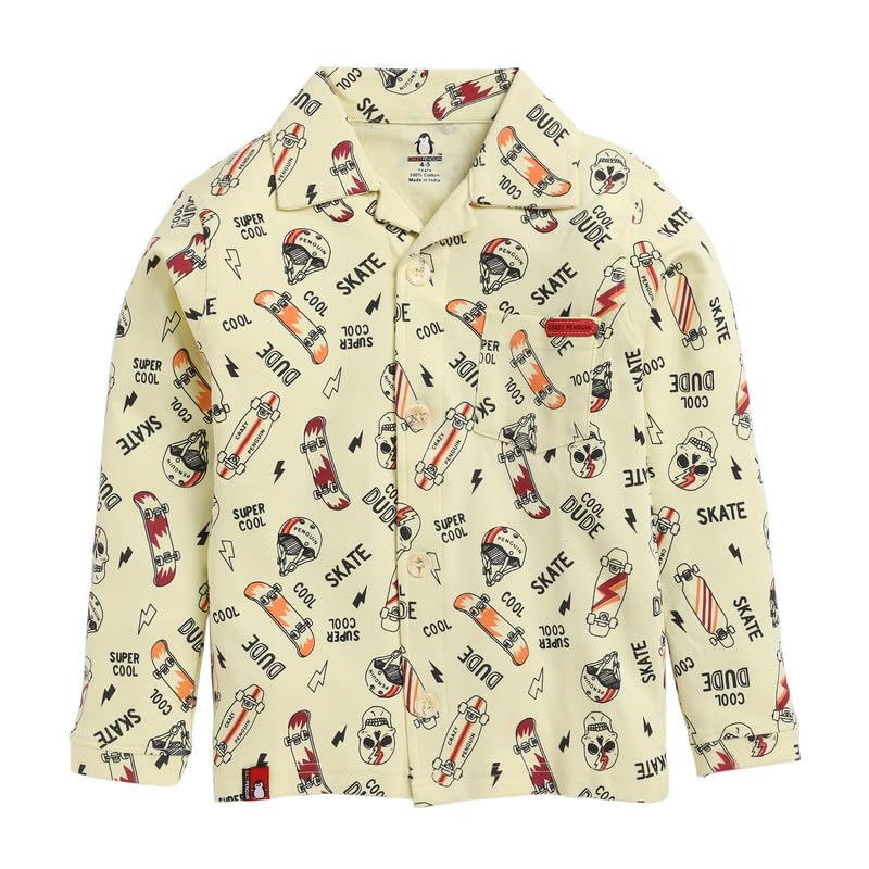 Image of Kids Regular Fit Cotton Printed Night Suit for Baby Boys